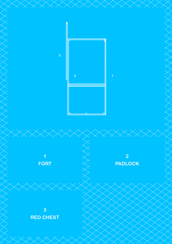 Stronghold, 2016. A project by Carlos Valverde. Blue Fortress, plan view.